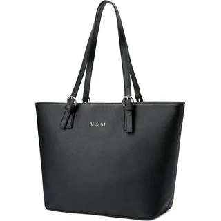 with love, Vanessa & Melissa Vanessa & Melissa® Damen Shopper klassisch elegante Handtasche Henkeltasche Schwarz