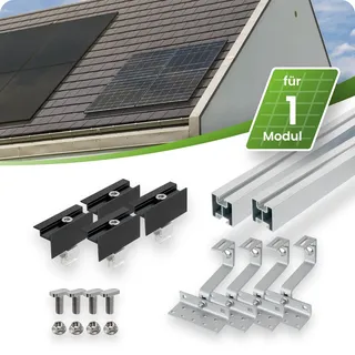 Tepto Schrägdach Montageset¬†Silber für 1 PV-Modul senkrecht 30 mm Rahmenh√∂he