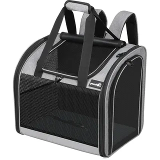 Pecute Rucksack Hunde & 2 Kleine Katzen, Katzentrage, Haustier Handtasche und Rucksack, Haustiertrage mit belüftetem Design, Faltbarer Haustiertrage-Rucksack für Hunde und Katzen