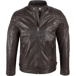 Rock Creek Lederjacke dunkelbraun M