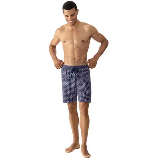 MEY Pyjamashorts MEY "Tie Minimal", Herren, Gr. XXL, N-Gr, blau (neptune), Interlock, Obermaterial: 100% Baumwolle, bequem kniefrei, Hosen, Komfortbund mit Kordelzug