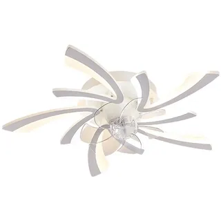 Euroton Deckenventilator Deckenventilator LED Beleuchtung Deckenlampe Fernbedienung, 20 cm Durchmesser, Nicht zutreffend weiß