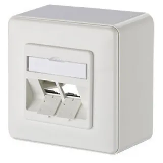 Metz Connect Anschlussdose AP 2 Port Reinweiß