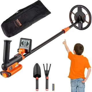 Vevor Metalldetektor Kit für Kinder Multifunktionaler Profi-Detektor mit 2 Modi Metallsuchgerät wasserdichte 15,2cm Spule für Größere Tiefe, m...