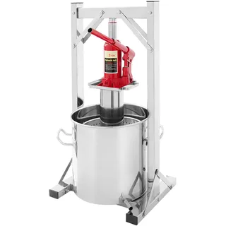 Hydraulik Fruchtpresse, 3T Obstpresse Obstweinpresse, Hydraulische Weinpresse, Beerenpresse, Gemüsepresse, Multifunktions Entsafter mit Innenfilter-Eimer für Obst, Gemüse, Käse, Püree (12L)