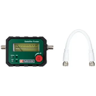 Parkside Satfinder Parkside Satellitenfinder PSSFS 3 A2 Ausrichten Satellitenantenne (Satelliten-Messgerät, Satellitenfinder mit Kabel), Zum schnellen Ausrichten der Satellitenschüssel grün