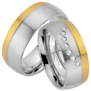 Trauringe123 Trauring Hochzeitsringe Verlobungsringe Trauringe Eheringe Partnerringe Gold Platiert aus Edelstahl JE64 62