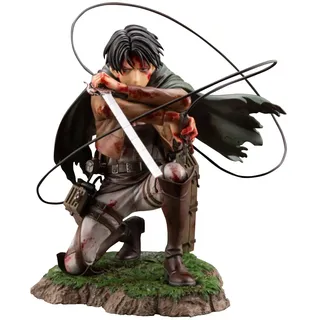 Puruuige Levi Anime Figur Statue 15 cm Levi Actionfigur Blutige Levi Captain Szene Modell PVC Home Skulptur Dekorationen Sammlerstück Geschenke