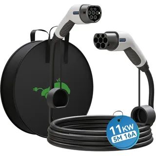 Youwoauto Typ 2 Ladekabel für Elektroauto Typ 2 auf Typ 2 16A 11KW 3-Phasig 5 Meter EV Charger Ladekabel für E Auto EV/PHEV Typ 2 Ladekabel Stecker Mode 3 CCS Kabel IP55