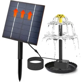 Solar-Wasserbrunnen, Solar-Vogelbad-Brunnen Solarwasserpumpe Solar-Wasserpumpenbrunnen ohne Batterie, für Vogelbad, Garten, kleine Teiche, Dekoration