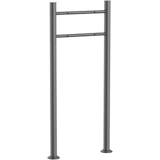 Wiltec Briefkasten Ständer Anthrazit 1200 x 500 mm, Standfuß für Postkasten Briefkästen Mailbox, Briefkastenständer aus Stahl