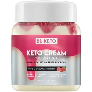 BeKeto Keto Creme Weiße Schokolade & Himbeere mit MCT-Öl, 250 g