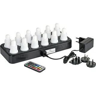 Duni LED-Set Lichter Mehrfarbig Wiederaufladbar 12 Stück 70 x 40 mm multicolour