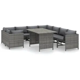 vidaXL Garten-Lounge-Set 9-tlg. grau