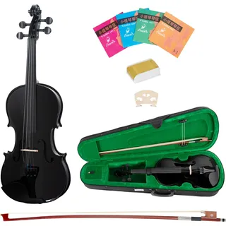 Classic Cantabile VP-100BK 4/4 Violinenset Schwarz, Größe: 4/4, Hals: Ahorn
