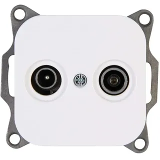 Kopp Antennensteckdose TV/RF DONAU arktis-weiß 117602007, arktis weiss, 2-fach, 791668