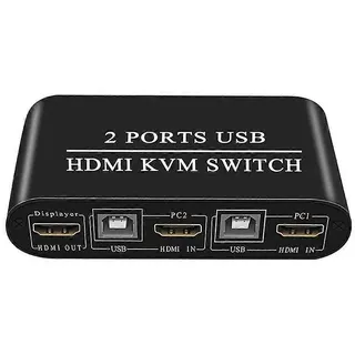 Dual-monitor-splitter Mit Hoher Auflösung Für Hdmi-kvm-switch Mit 2 Ports Und Tastatur-/maus-anschluss