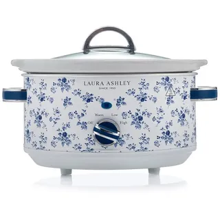 VQ Laura Ashley 3,5 L Slow Cooker Schongarer Weiß China Rose - Perfekte Mahlzeiten für die Familie