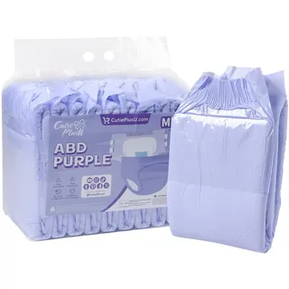 CutiePlusU Windeln für Erwachsene 10 Stück Einweg-Inkontinenz-Slips mit Schlaufen für Damen und Herren, Maximale Saugfähigkeit über Nacht – Violett (Mittel 28"-38")