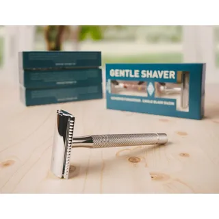 Timor G&F TIMOR® UNISEX Rasierhobel GENTLE SHAVER mit langem Edelstahlgriff 100 mm