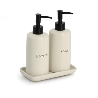 Zeller Seifenspender Zeller Present 3-tlg. Beige