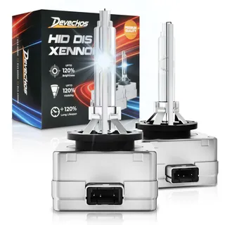 DeveChos D1S Xenon Brenner Scheinwerfer für Auto -12V 35W 1:1 Ersatz HID Lampe für Original Lampe Auto, Pack of 2-6000K