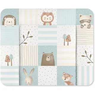 Julius Zöllner® Wickelauflage Softy 65x75 cm - weiche Wickelunterlage - Baby Wickeltischauflage - Folie, wasserdicht & abwischbar - Made in Germany - OEKO-TEX Standard 100 - Waldfreunde