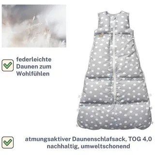 Kinderhaus Blaubaer Babyschlafsack Daunenschlafsack TOP, 3-fach längenverstellbar mit Premiumdaunen luftig leicht atmungsaktiv silberfarben 80 cm