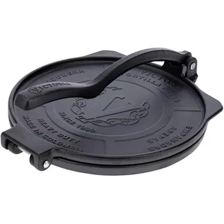 Victoria Tortilla Presse für Mexikanische Tortillas, Gusseisen HD Vorgeölt 25 cm, Kolumbianische Pataconera Professionelle, Roti Maker für Tacos, Arepas, Quesadillas, Empanadas, Patacones
