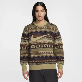 Nike Life Fair Isle Swoosh-Pullover (Herren) - Braun, XL