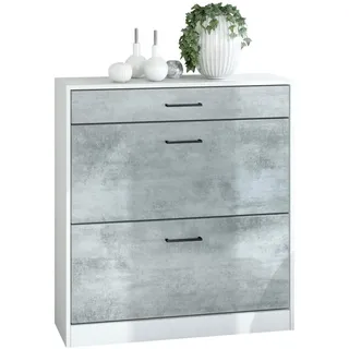 Vladon Loret 89 x 104 x 23 cm mit 1 Schublade und Glasablage grau