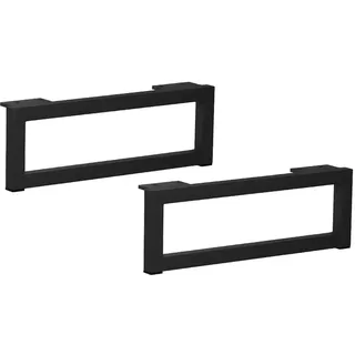 woplus Möbelbeine Metall Schwarz Matt 35 cm – 2er Set – Rechteckige Möbelfüße für Sofa, Sessel & Schrank – Inkl. Bodenschonende Gleiter – Modernes Industrial Design – Stabil & Langlebig