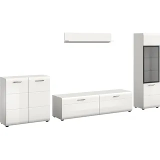 Home Affaire Wohnwand HOME AFFAIRE "FLORENZ, 4-teilige Wohn-Kombination, hochwertige MDF-Front", weiß hochglanz tiefzieh, B:305cm H:160cm T:41cm, Holzwerkstoff, Kastenmöbel-Sets, Wohnwand, Wohn-Kombination, Wohnzimmer-Möbel, Wohnzimmer,Kombination, Kombi