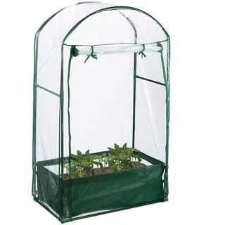 Relaxdays Gewächshaus Balkon H 153 x B 89 x T 49 cm Foliengewächshaus