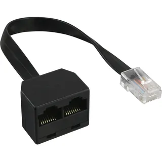 InLine 69933 ISDN Verteiler 1x RJ45 St an 2x RJ45 Bu, (8P8C) mit 15cm Kabel, ohne Endwiderstände
