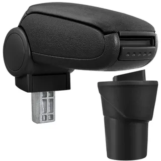 pro.tec Mittelarmlehne - Armauflage mit Staufach - gepolstert - Textil - schwarz