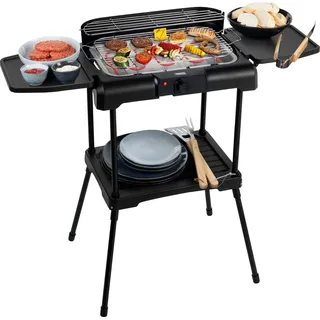 Princess Elektrogrill mit Seitlichen Ablagen 2200 W Schwarz - Schwarz