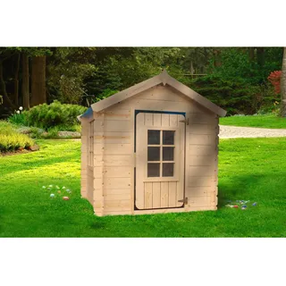 TIMBELA Kinderspielhaus Holz M570M-1 1 m2 ohne Boden Dachfarbe Blau
