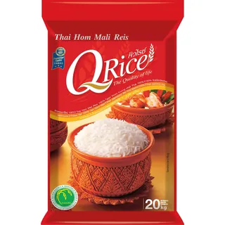 Q rice Jasminreis – 100% duftender Langkorn Reis – Thai Hom Mali - 1 x 20 kg
