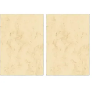 SIGEL DP397 Hochwertiger marmorierter Karton/Marmor-Papier/Urkundenpapier beige, A4, 50 Blatt, Motiv beidseitig, 200 g, aus nachhaltigem Papier (Packung mit 2)