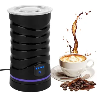 Milchaufschäumer Elektrisch, 4-in-1 Milchschäumer Elektrisch für Heißer und Kalter Milchschaum, Elektrischer Milchaufschäumer Automatische Abschaltung, Milk Frother