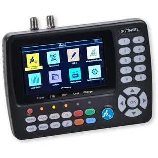 Summit Digital Summit SCT 845 Satelliten Messgerät I Sat Finder für DVB-S/S2, DVB-T/T2 & DVB-C I Digitales Messgerät mit 4,3" TFT LCD Display I inkl. Steckernetzteil, AV-Kabel