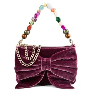Oilily Schultertasche Soft Velvet Bow Shoulder Bag Magenta Purple