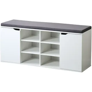 KESPER Schuhschrank mit Sitzkissen 103 x 48 x 30,5 cm weiß/grau