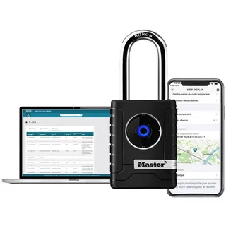Master Lock - Bluetooth Vorhängeschloss mit Verbindung Masterlock 4401eurlhec 56mm, appfähig, wetterfest