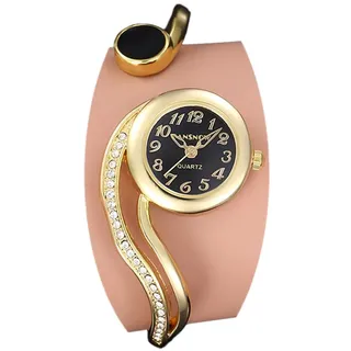 Elegante Spangenuhr Damen Armbanduhr | Damenuhr Gold-Schwarz