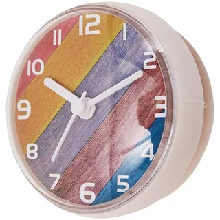 Sharplace wasserdichte Badezimmer-Uhr Mini Badezimmeruhr mit Silikagel Saugnäpfe zum Aufhängen, Funk-Badezimmeruhr, Küchenuhr, Baduhr, Quarz-Uhrwerk, feuchtigkeitsabweisend, 70 mm Stil h