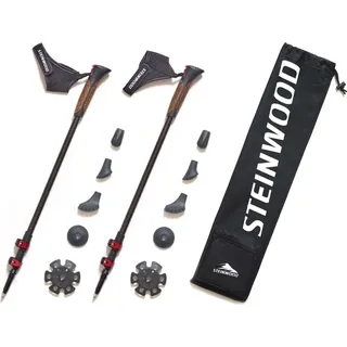 Steinwood Premium 100% Carbon Nordic Walking Stock verstellbar schwarz