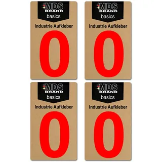 Basics von MDS Brand, 10cm Zahlen Aufkleber, Glänzend, 4 Stück, Zahlen zum aufkleben, Wetterfest klebezahlen (0)