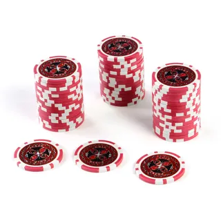 Nexos Trading 50 Poker-Chips Laser-Chips Metallkern 12g Poker Texas Hold`em Black Jack Roulette reflektierend Tokens Jetons Casino 1 Rolle Wert 1-10000 wählbar (Wert 5)